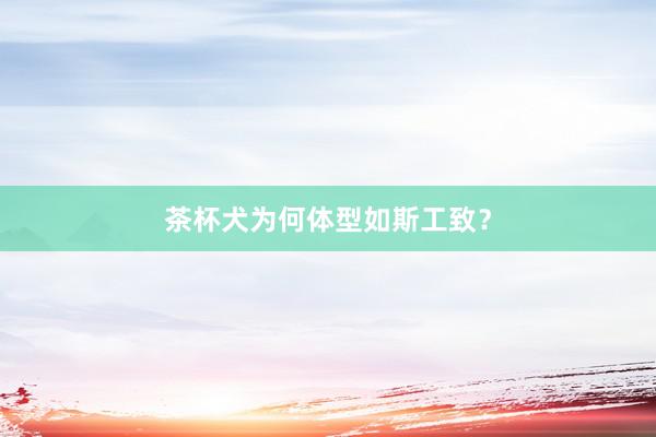 茶杯犬为何体型如斯工致?